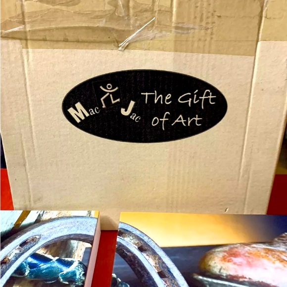 Triptych (3) Piece Canvas Art Mac & Jac  Gift of Art Cowboy Horseshoes Pre-Owned - Picture 7 of 10